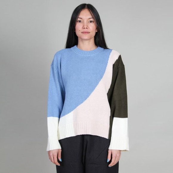 Apiece Apart Colourblocked Cotton Sweater, Size Medium. - Picture 12 of 13